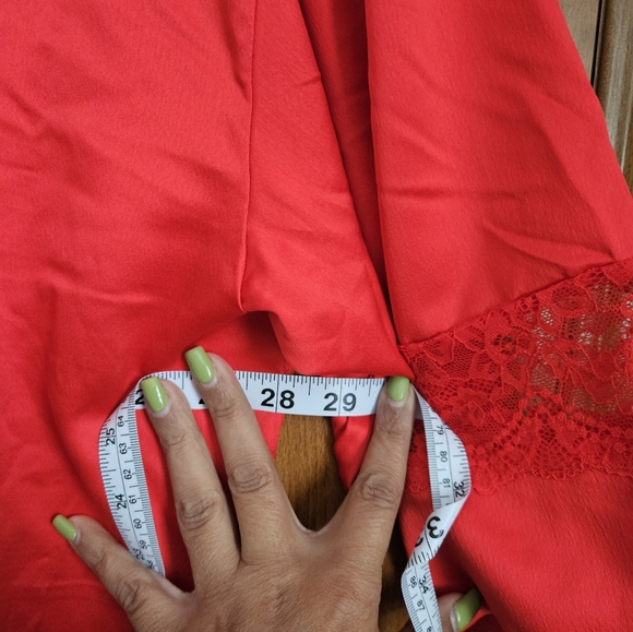 IC COLLECTION Red Wrap-Style Intimate Robe - Picture 6 of 7